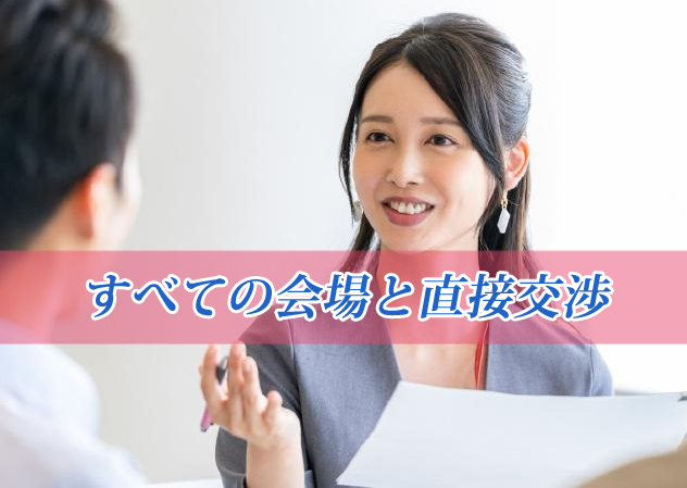 すべての会場と直接交渉